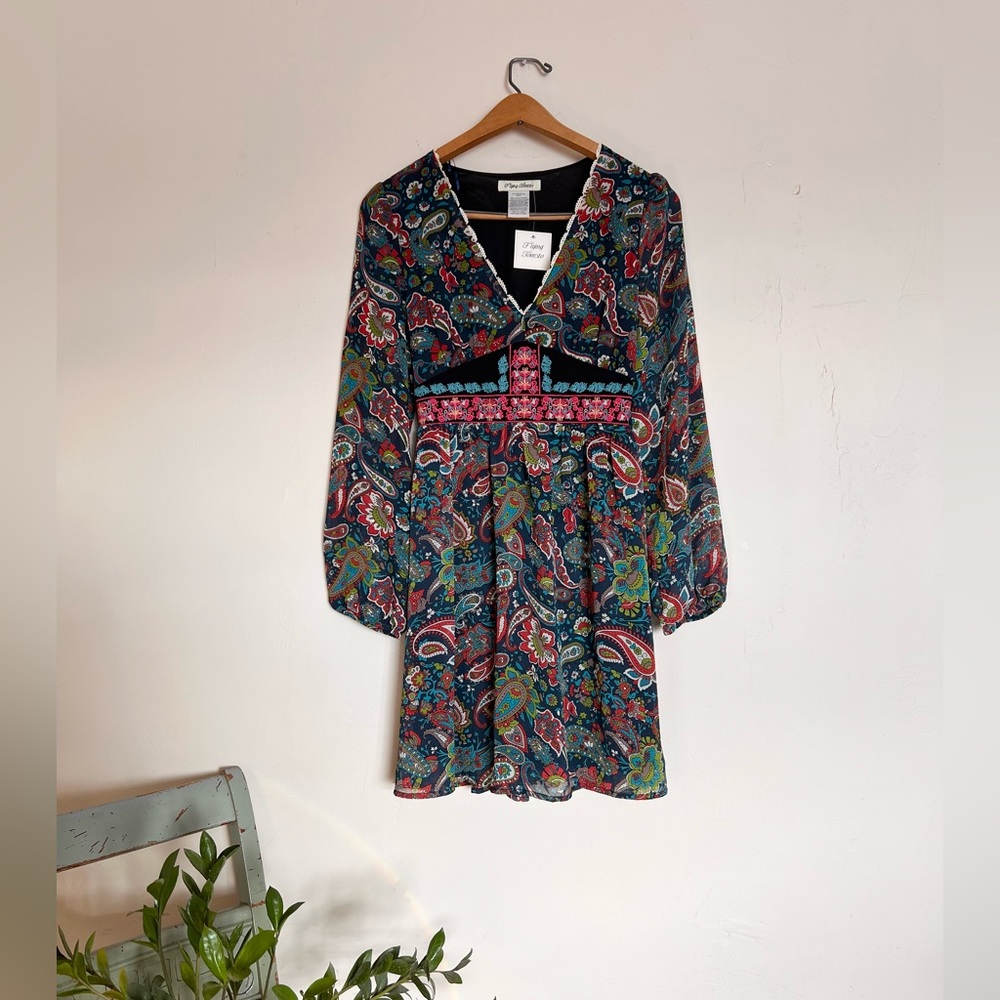 NWT Flying Tomato Boho long sleeve floral mini dress size S